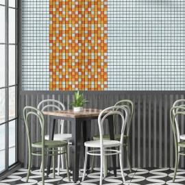Мозаїка з декоративного скла 298х298х4,5мм Помаранчева SW-00002365