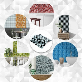 Мозаїка з декоративного скла 298х298х4,5мм Чорно-сіра SW-00002369