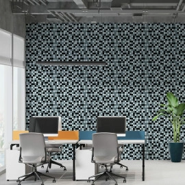 Мозаїка з декоративного скла 298х298х4,5мм Чорно-сіра SW-00002369