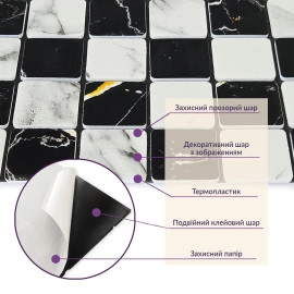 Самоклеюча PET мозаїка 300х300х4мм SW-00002448