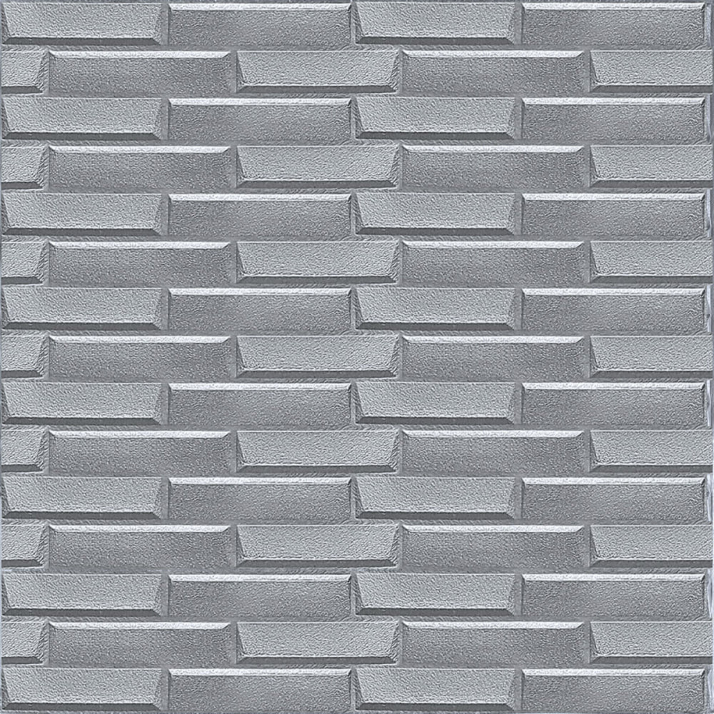 3D панель самоклеюча кладка 770х700х5мм Срібло (034) SW-00000217