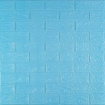 3D панель самоклеюча цегла Блакитна 700х770х3мм (005-3) SW-00000232