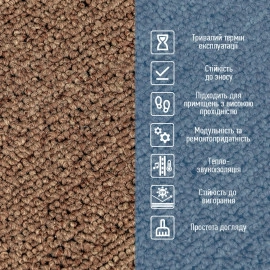 Плитка під ковролін без клейового шару 500х500х3мм Шоколад SW-00002710