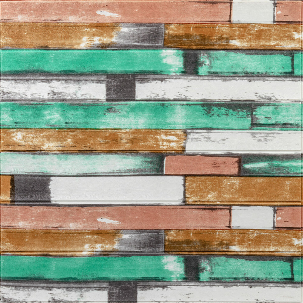 Самоклеюча декоративна 3D панель 700x700x5мм М'ятне дерево (057) SW-00000238