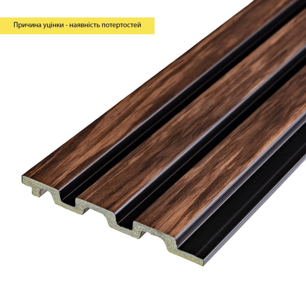 Уцінка Рейка декоративна PS 2900х120х12мм Темний горіх SW-00002843