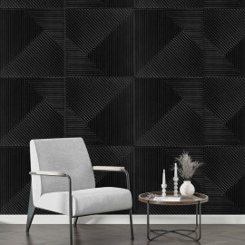 Самоклеюча декоративна 3D панель 500х500х5мм Бамбук Чорний SW-00002881