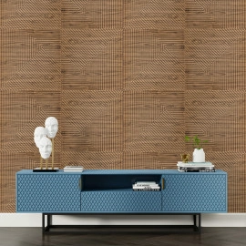 Самоклеюча декоративна 3D панель 500х500х5мм Бамбук темний Дуб SW-00002886