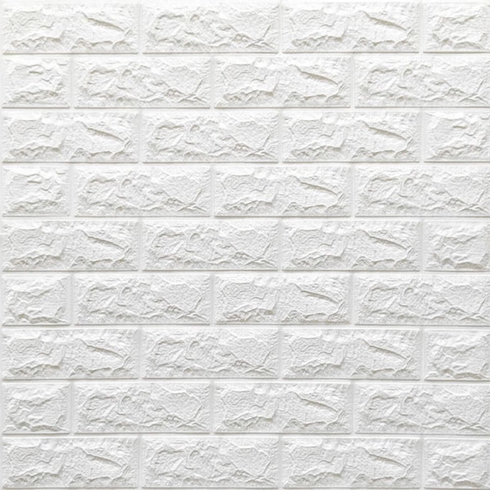 3D панель самоклеюча 700х770х7мм цегла Білий (001-7) SW-00000047