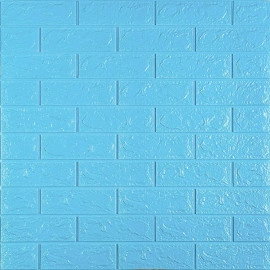 3D панель самоклеюча цегла Блакитна 700х770х5мм (005-5) SW-00000297
