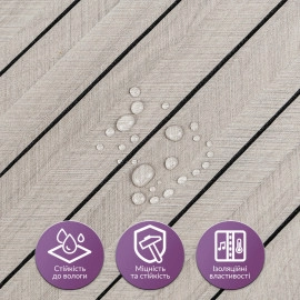Покриття вінілове самоклеюче 3D рейки 600х600х2,8мм SW-00003244