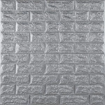 3D панель самоклеюча 700х770х7мм цегла Срібло (017-7) SW-00000059