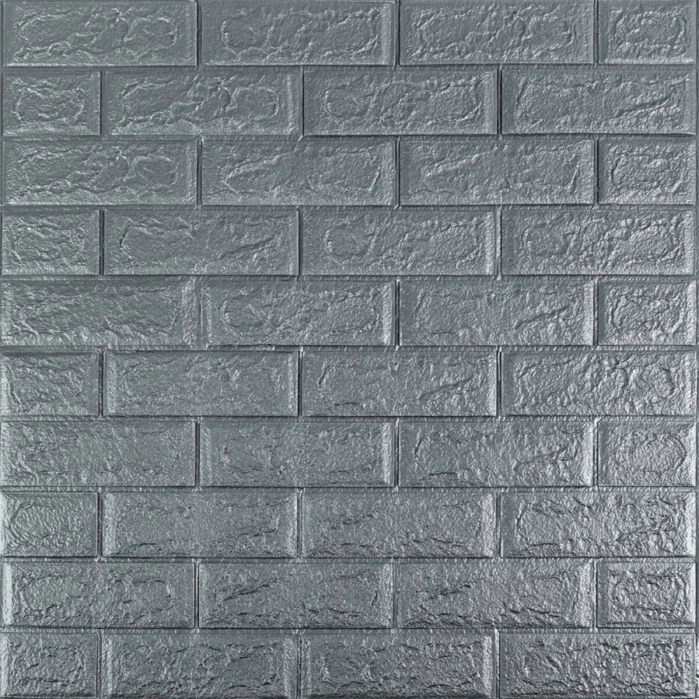 3D панель самоклеюча 700х770х5мм цегла Срібло (017-5) SW-00000038