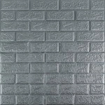 3D панель самоклеюча 700х770х5мм цегла Срібло (017-5) SW-00000038