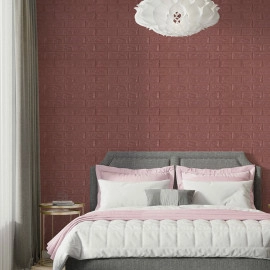 3D панель самоклеюча 700х770х7мм цегла Баклажан-кава (018-7) SW-00000045