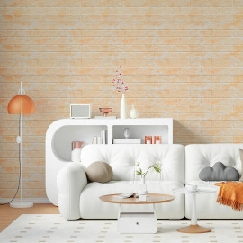 Декоративна 3D панель самоклейка 700х770х5мм Мармур бежевий(цегла) (062) SW-00000032