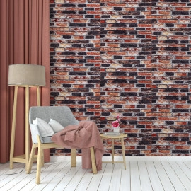 Декоративна 3D панель 700х770х5мм Сіро-синя Катеринославська цегла (048) SW-00000027