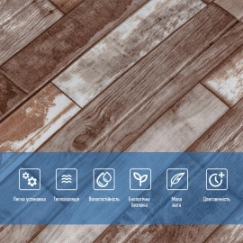 Самоклеюча декоративна 3D панель 700x700x5мм Коричневе дерево (049) SW-00000152