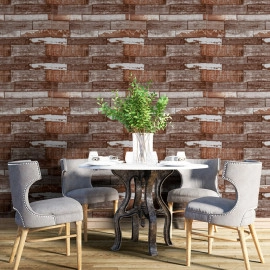 Самоклеюча декоративна 3D панель 700x700x5мм Коричневе дерево (049) SW-00000152