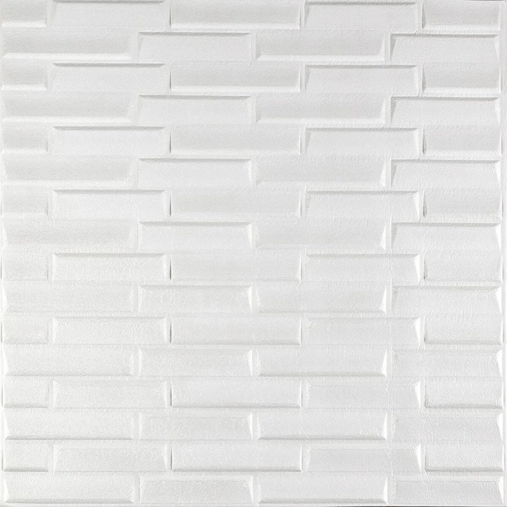 3D панель самоклеюча кладка 770х700х5мм Біла (031) SW-00000167