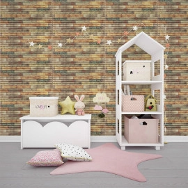 Самоклеюча декоративна 3D панель 700x700x8.5мм Мікс бамбук Кольоровий (073) SW-00000090