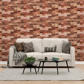 Самоклеюча декоративна 3D панель 700х770х5мм Коричнева Катеринославська цегла (179) SW-00000248