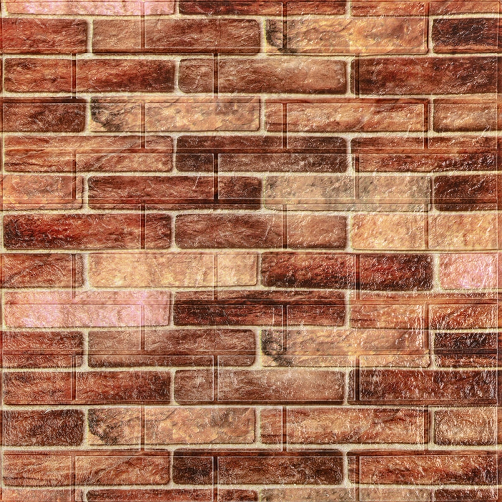 Самоклеюча декоративна 3D панель 700х770х5мм Коричнева Катеринославська цегла (179) SW-00000248