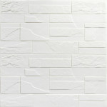 Самоклеюча декоративна 3D панель Камінь біла бита цегла700х770х5мм (180) SW-00000426