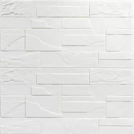 Самоклеюча декоративна 3D панель Камінь біла бита цегла700х770х5мм (180) SW-00000426