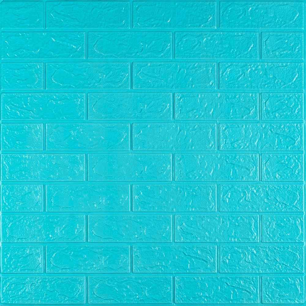 3D панель самоклеюча 700х770х3мм цегла Бірюза (002-3) SW-00000573