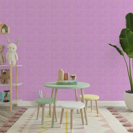 3D панель самоклеюча 700х770х3мм цегла Світло - фіолетова (015-3) SW-00000574