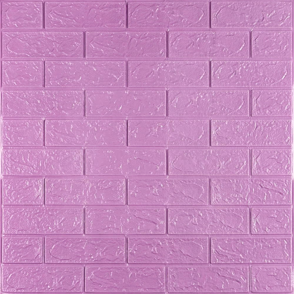 3D панель самоклеюча 700х770х3мм цегла Світло - фіолетова (015-3) SW-00000574