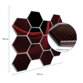 Декоративна ПВХ плитка на самоклейці 280х300х5мм Соти, ціна за 1 шт. (СПП-503) SW-00000667