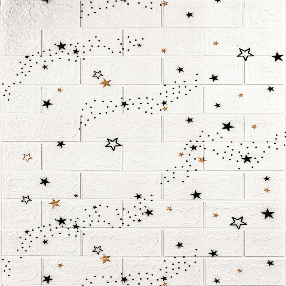 Декоративна 3D панель самоклейка 700х770х3мм Зірки (цегла) (021-3) SW-00000693