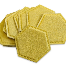 Декоративний самоклеючий шестикутник під шкіру 200x230мм Темно-жовтий (1101) SW-00000741