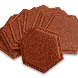 Декоративний шестикутник самоклеючий під шкіру 200x230мм Коричневий (1103) SW-00000743