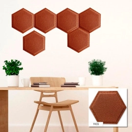 Декоративний шестикутник самоклеючий під шкіру 200x230мм Коричневий (1103) SW-00000743