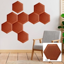 Декоративний шестикутник самоклеючий під шкіру 200x230мм Коричневий (1103) SW-00000743