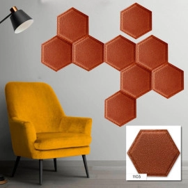 Декоративний шестикутник самоклеючий під шкіру 200x230мм Коричневий (1103) SW-00000743