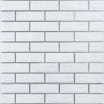 Самоклеюча 3D панель 700х770х3мм Біла цегла смужка срібло (100-3) SW-00000752
