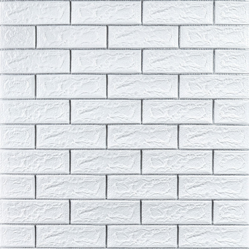 Самоклеюча 3D панель 700х770х5мм Біла цегла смужка срібло (100-5) SW-00000753