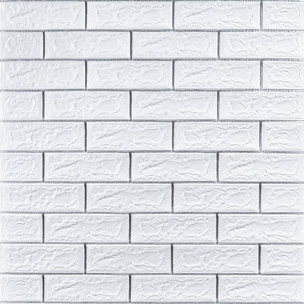 Самоклеюча 3D панель 700х770х5мм Біла цегла смужка срібло (100-5) SW-00000753