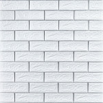Самоклеюча 3D панель 700х770х5мм Біла цегла смужка срібло (100-5) SW-00000753