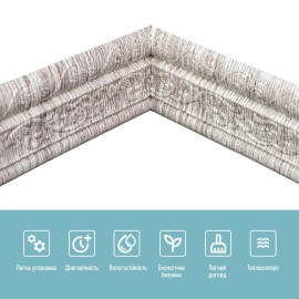 Гнучкий самоклеючий плінтус 2350х80х7мм Срібне дерево SW-00000756