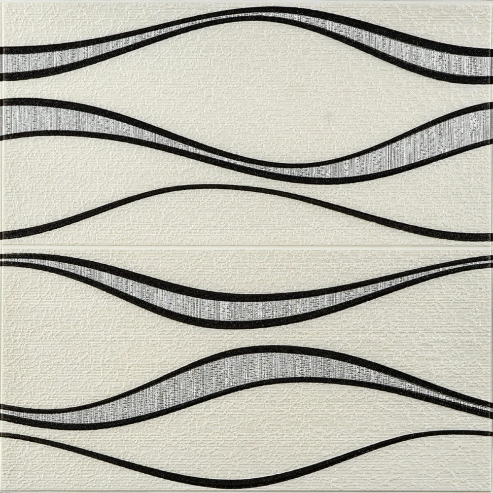 Самоклеюча 3D панель 700x700x5мм Білі хвилі (195) SW-00000767