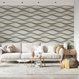 Самоклеюча 3D панель 700x700x5мм Білі хвилі (195) SW-00000767