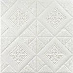 Самоклеюча декоративна настінно-стельова 3D панель вензеля в ромбі 700х700х5мм (374) SW-00000881